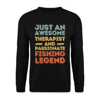 Thérapeute Pêche rétro - Sweat-shirt Unisexe - noir - Devant - Alina (178cm) & Michal (187cm)