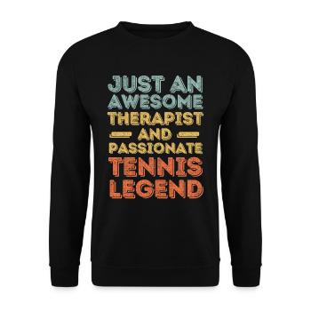 Thérapeute Tennis rétro - Sweat-shirt Unisexe - noir - Devant - Alina (178cm) & Michal (187cm)