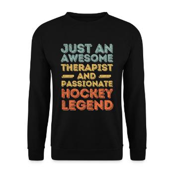 Thérapeute Hockey rétro - Sweat-shirt Unisexe - noir - Devant - Alina (178cm) & Michal (187cm)
