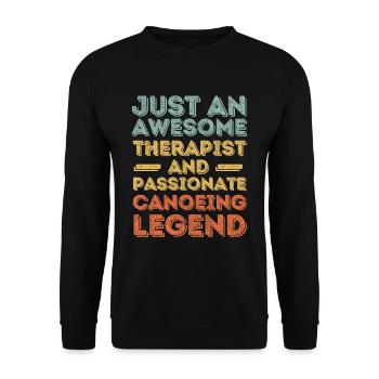 Therapist Canoe retro - Unisex Sweatshirt - black - Front - Alina (178cm) & Michal (187cm)