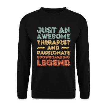 Thérapeute Snowboard rétro - Sweat-shirt Unisexe - noir - Devant - Alina (178cm) & Michal (187cm)