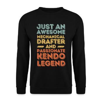 Technical draughtsman Kendo retro - Unisex Sweatshirt - black - Front - Alina (178cm) & Michal (187cm)