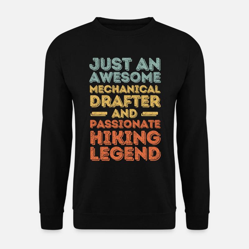 Technischer-Zeichner Wandern retro - Unisex Pullover - Schwarz