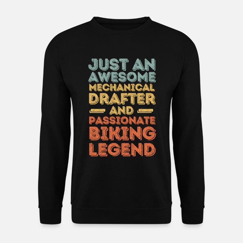 Technischer-Zeichner Radfahren retro - Unisex Pullover - Schwarz