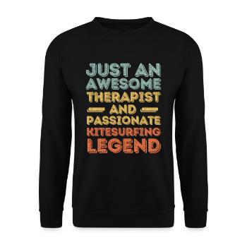 Thérapeute Kitesurf rétro - Sweat-shirt Unisexe - noir - Devant - Alina (178cm) & Michal (187cm)
