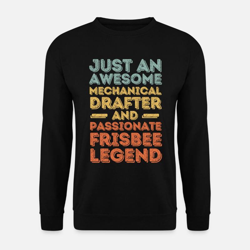 Technical draughtsman Frisbee retro - Unisex Sweatshirt - black