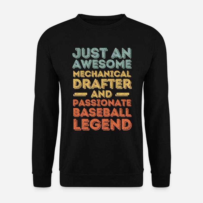 Technical draughtsman baseball retro - Unisex Sweatshirt - black