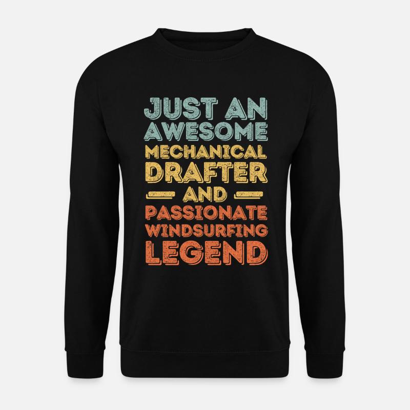 Technical draughtsman windsurfing retro - Unisex Sweatshirt - black