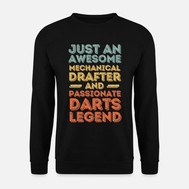 Technical draughtsman darts retro - Unisex Sweatshirt - black