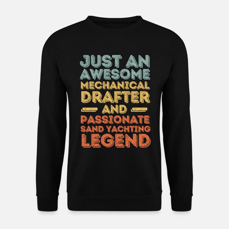 Technical draughtsman sand sailing retro - Unisex Sweatshirt - black