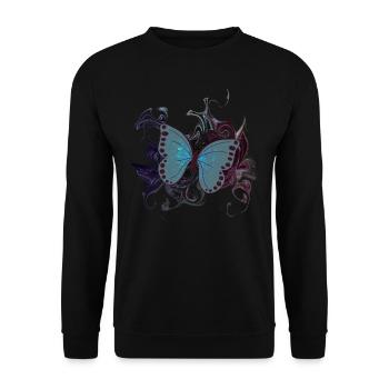 Butterfly - Unisex Sweatshirt - black - Front - Alina (178cm) & Michal (187cm)