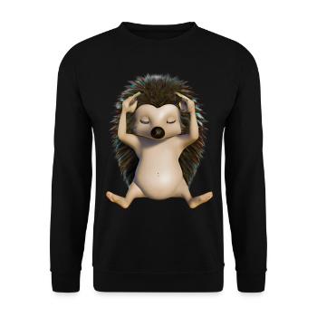 Igel Yoga - Unisex Pullover - Schwarz - Vorne - Alina (178cm) & Michal (187cm)