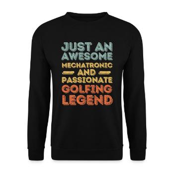 Mechatronics Engineer Golf retro - Unisex Sweatshirt - black - Front - Alina (178cm) & Michal (187cm)