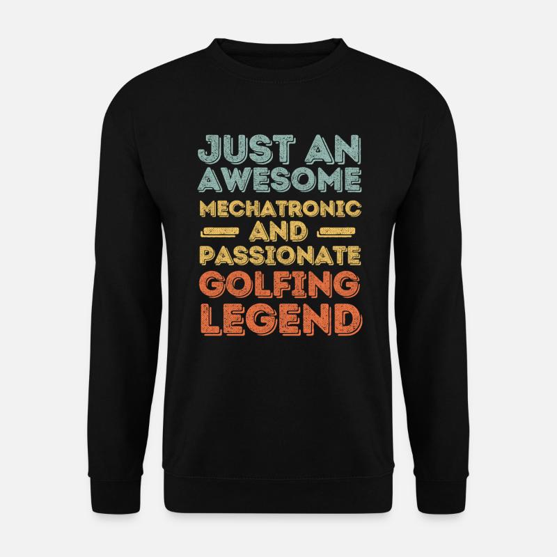 Mechatronics Engineer Golf retro - Unisex Sweatshirt - black