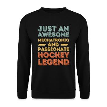 Mechatronics Engineer Hockey retro - Unisex Sweatshirt - black - Front - Alina (178cm) & Michal (187cm)