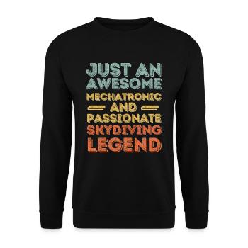 Ingénieur en mécatronique Parachutisme rétro - Sweat-shirt Unisexe - noir - Devant - Alina (178cm) & Michal (187cm)