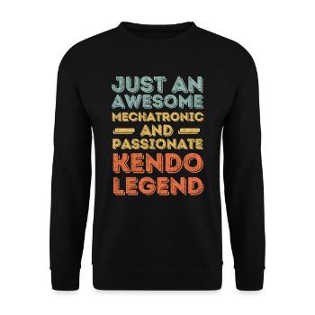 Mechatronics Engineer Kendo retro - Unisex Sweatshirt - black - Front - Alina (178cm) & Michal (187cm)