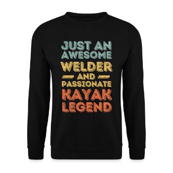 Welder Kayak retro - Unisex Sweatshirt - black - Front - Alina (178cm) & Michal (187cm)