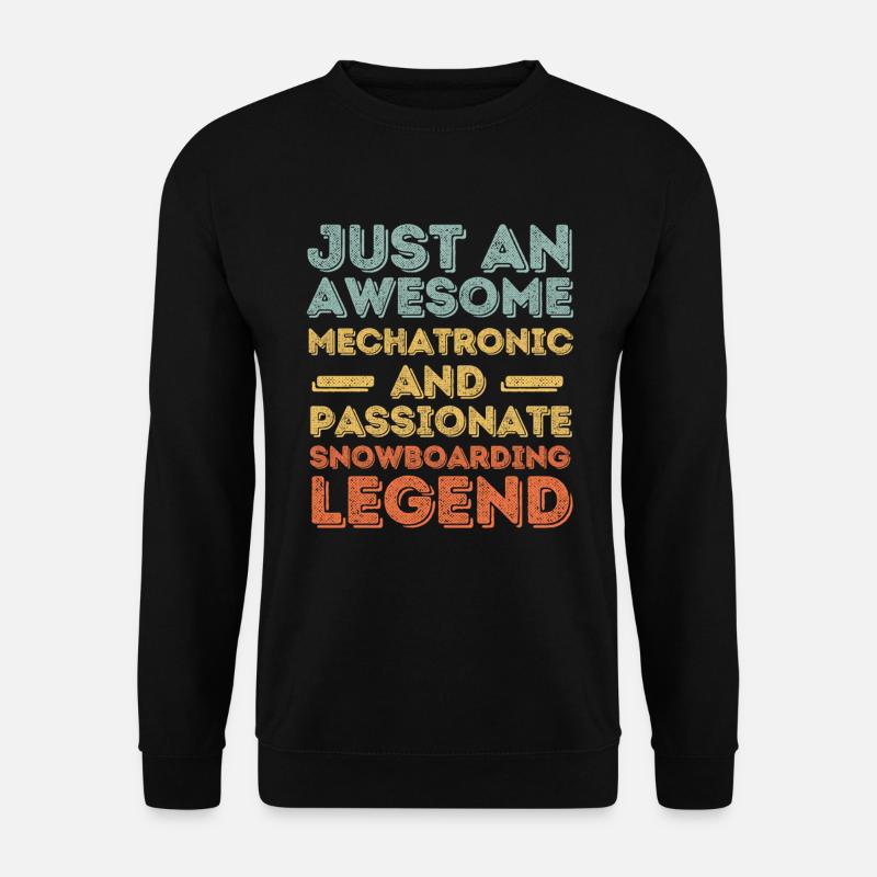Mechatronics Technician Snowboard retro - Unisex Sweatshirt - black