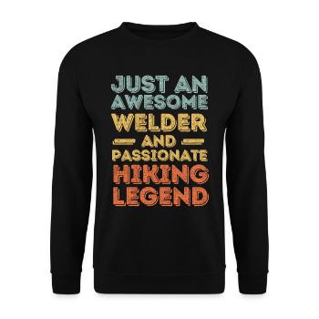 3Schweißer Wandern retro - Unisex Pullover - Schwarz - Vorne - Alina (178cm) & Michal (187cm)