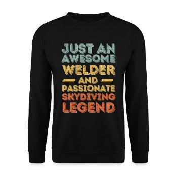 Soudeur parachutisme rétro - Sweat-shirt Unisexe - noir - Devant - Alina (178cm) & Michal (187cm)