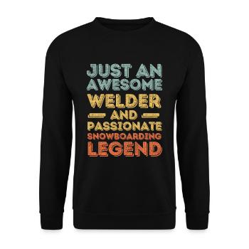 Welder Snowboarding retro - Unisex Sweatshirt - black - Front - Alina (178cm) & Michal (187cm)