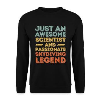 Scientifiques Parachutisme rétro - Sweat-shirt Unisexe - noir - Devant - Alina (178cm) & Michal (187cm)