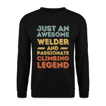 Welder climbing retro - Unisex Sweatshirt - black - Front - Alina (178cm) & Michal (187cm)