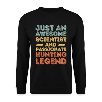 Scientists hunting retro - Unisex Sweatshirt - black - Front - Alina (178cm) & Michal (187cm)