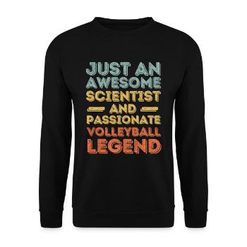Wissenschaftler Volleyball retro - Unisex Pullover - Schwarz - Vorne - Alina (178cm) & Michal (187cm)