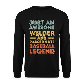 Schweißer Baseball retro - Unisex Pullover - Schwarz - Vorne - Alina (178cm) & Michal (187cm)