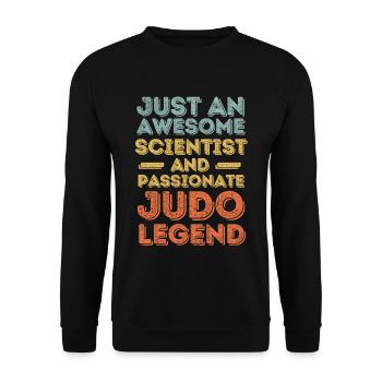 Scientist Judo retro - Unisex Sweatshirt - black - Front - Alina (178cm) & Michal (187cm)