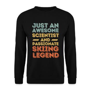 Wissenschaftler Ski fahren retro - Unisex Pullover - Schwarz - Vorne - Alina (178cm) & Michal (187cm)