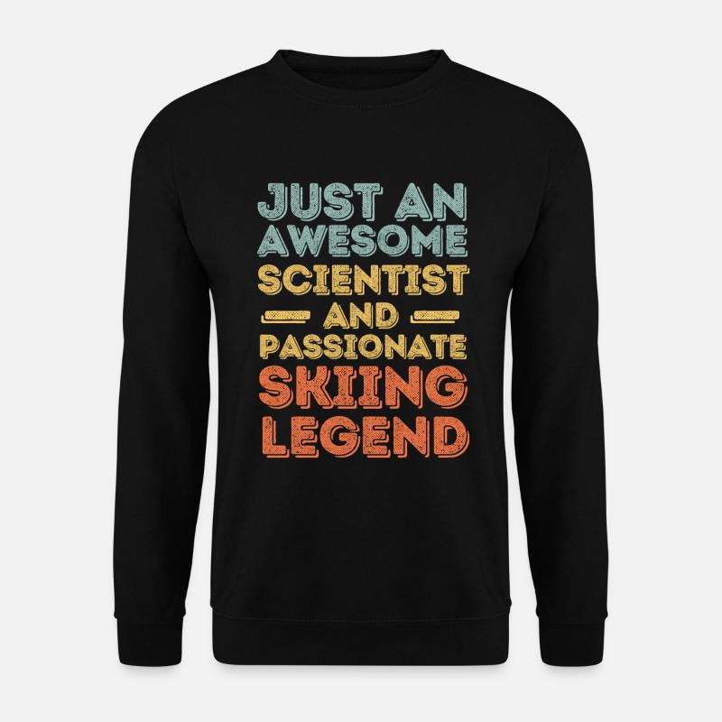 Scientists skiing retro - Unisex Sweatshirt - black