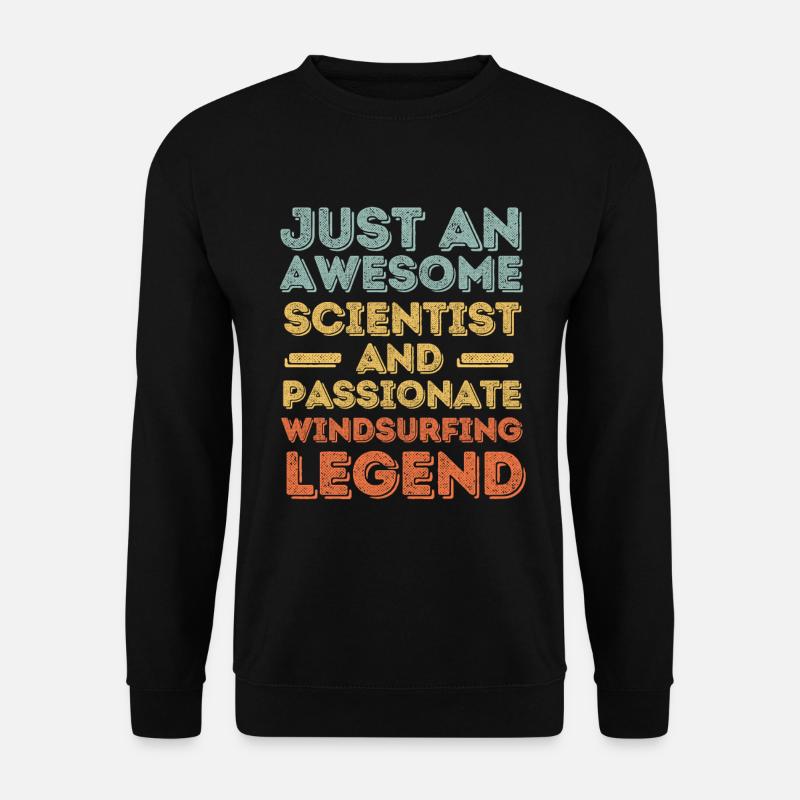 Scientist windsurfing retro - Unisex Sweatshirt - black