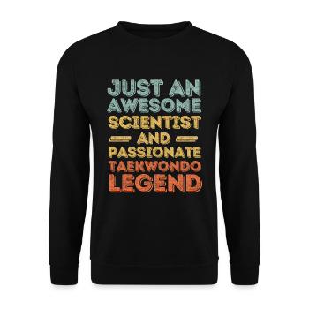 Wissenschaftler Taekwondo retro - Unisex Pullover - Schwarz - Vorne - Alina (178cm) & Michal (187cm)