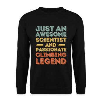 Wissenschaftler Klettern retro - Unisex Pullover - Schwarz - Vorne - Alina (178cm) & Michal (187cm)