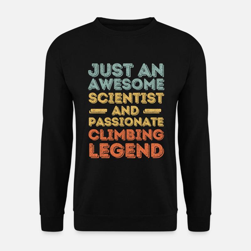 Scientists climbing retro - Unisex Sweatshirt - black