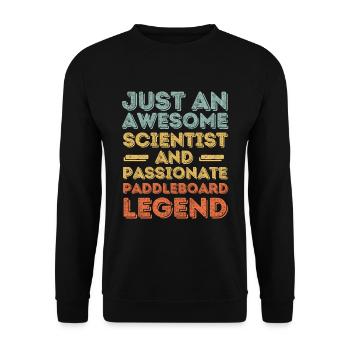 Wissenschaftler Paddleboard retro - Unisex Pullover - Schwarz - Vorne - Alina (178cm) & Michal (187cm)