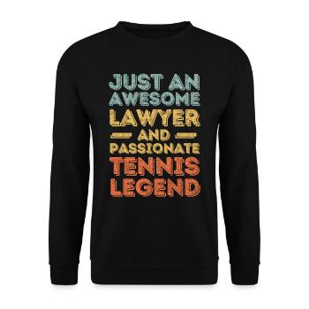 Lawyer Tennis retro - Unisex Sweatshirt - black - Front - Alina (178cm) & Michal (187cm)