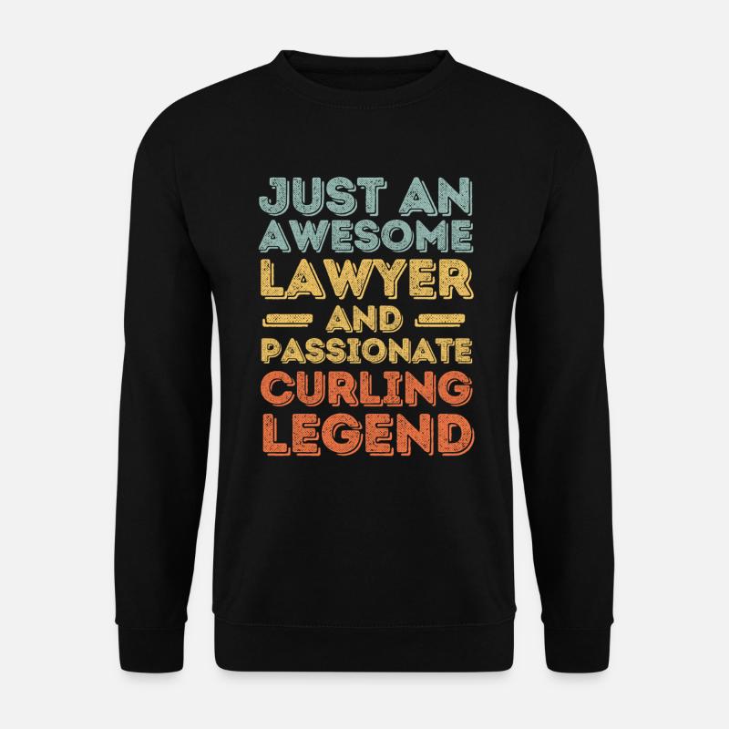 Anwalt Curling retro - Unisex Pullover - Schwarz