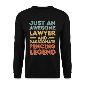 Anwalt Fechten retro - Unisex Pullover - Schwarz - Vorne - Alina (178cm) & Michal (187cm)
