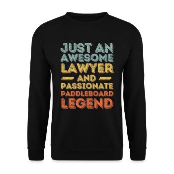 Anwalt Paddleboard retro - Unisex Pullover - Schwarz - Vorne - Alina (178cm) & Michal (187cm)
