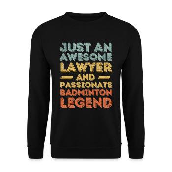 Avocat Badminton rétro - Sweat-shirt Unisexe - noir - Devant - Alina (178cm) & Michal (187cm)