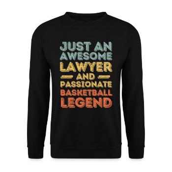 Avocat basket-ball rétro - Sweat-shirt Unisexe - noir - Devant - Alina (178cm) & Michal (187cm)