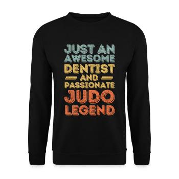Dentist Judo retro - Unisex Sweatshirt - black - Front - Alina (178cm) & Michal (187cm)