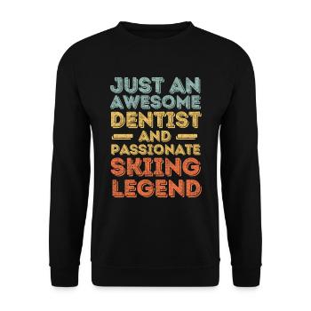 Zahnarzt Ski retro - Unisex Pullover - Schwarz - Vorne - Alina (178cm) & Michal (187cm)