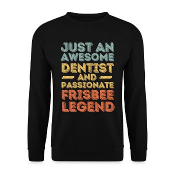 Dentist Frisbee retro - Unisex Sweatshirt - black - Front - Alina (178cm) & Michal (187cm)