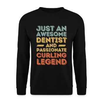 Dentist Curling retro - Unisex Sweatshirt - black - Front - Alina (178cm) & Michal (187cm)
