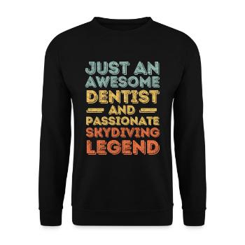 Dentiste parachutisme rétro - Sweat-shirt Unisexe - noir - Devant - Alina (178cm) & Michal (187cm)